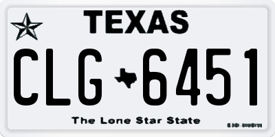 TX license plate CLG6451