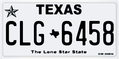 TX license plate CLG6458