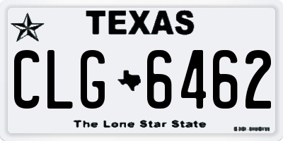 TX license plate CLG6462