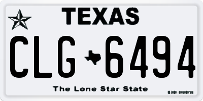 TX license plate CLG6494