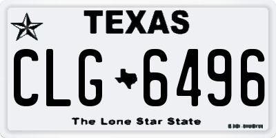 TX license plate CLG6496