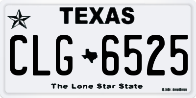 TX license plate CLG6525