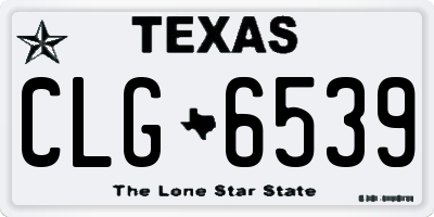 TX license plate CLG6539