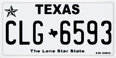 TX license plate CLG6593