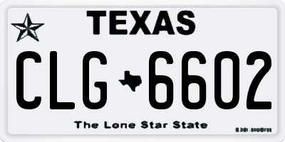 TX license plate CLG6602