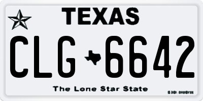 TX license plate CLG6642