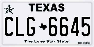 TX license plate CLG6645