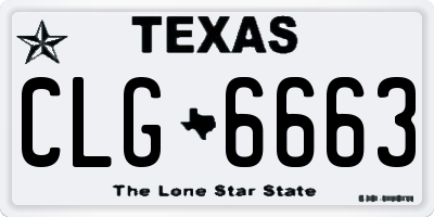 TX license plate CLG6663