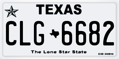 TX license plate CLG6682