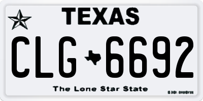 TX license plate CLG6692