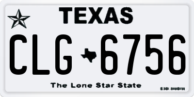 TX license plate CLG6756