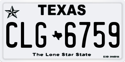 TX license plate CLG6759