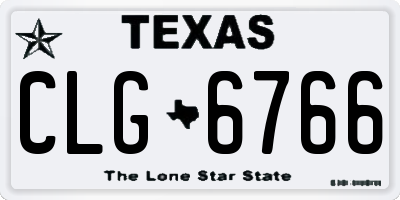 TX license plate CLG6766