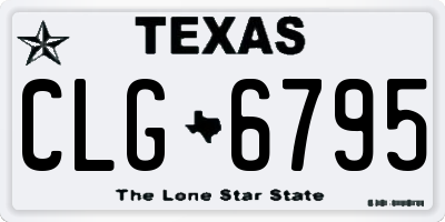TX license plate CLG6795