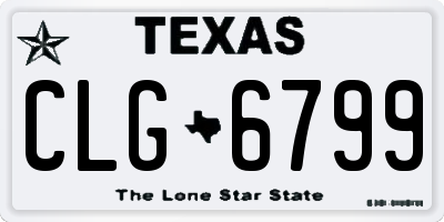 TX license plate CLG6799