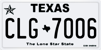 TX license plate CLG7006