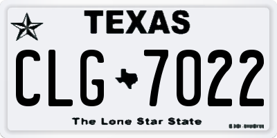 TX license plate CLG7022