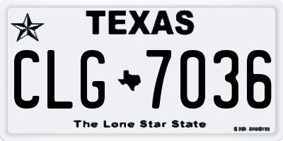 TX license plate CLG7036