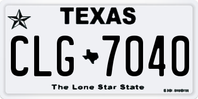 TX license plate CLG7040