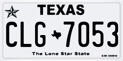 TX license plate CLG7053