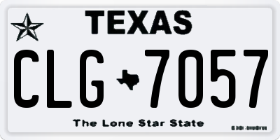 TX license plate CLG7057