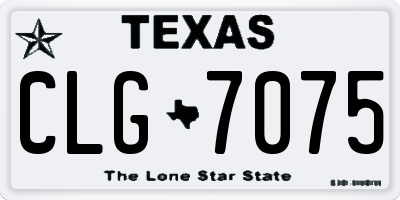 TX license plate CLG7075