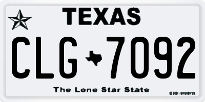 TX license plate CLG7092