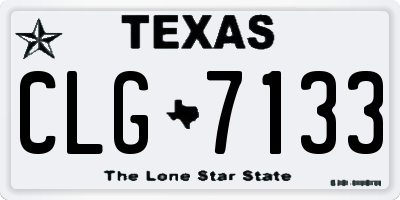 TX license plate CLG7133