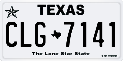 TX license plate CLG7141