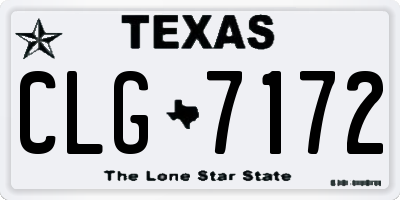 TX license plate CLG7172