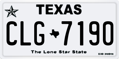 TX license plate CLG7190