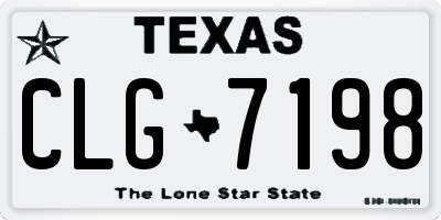 TX license plate CLG7198