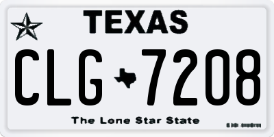TX license plate CLG7208