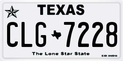 TX license plate CLG7228