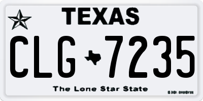 TX license plate CLG7235