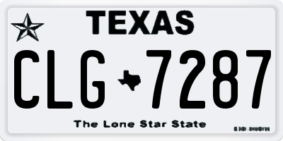 TX license plate CLG7287