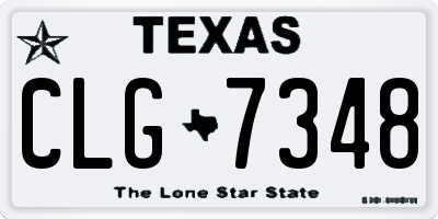 TX license plate CLG7348
