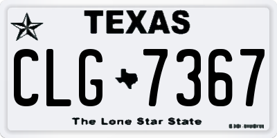 TX license plate CLG7367