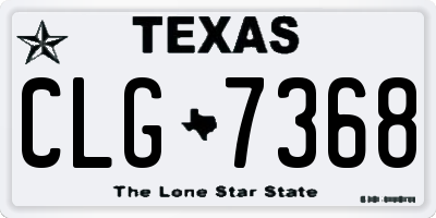 TX license plate CLG7368