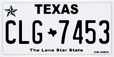 TX license plate CLG7453
