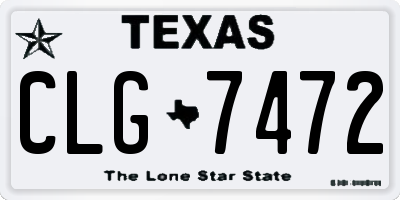 TX license plate CLG7472