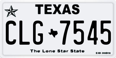 TX license plate CLG7545