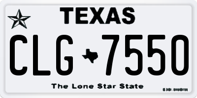 TX license plate CLG7550