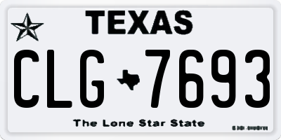 TX license plate CLG7693