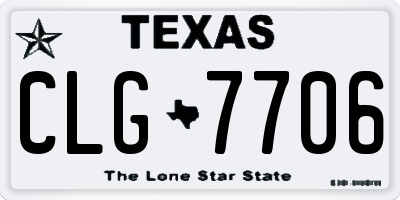 TX license plate CLG7706