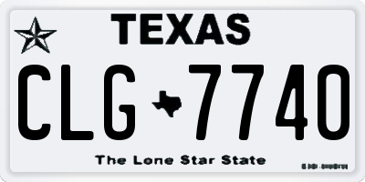 TX license plate CLG7740