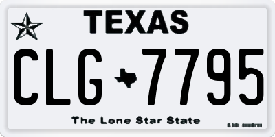 TX license plate CLG7795