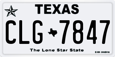 TX license plate CLG7847