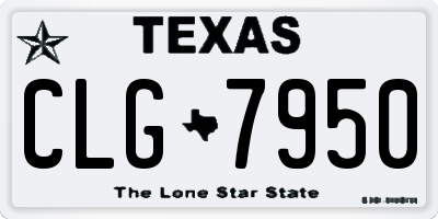 TX license plate CLG7950