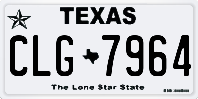 TX license plate CLG7964